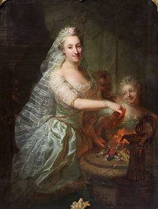 Portret van Magdalena Charlotte von Olthoff als offerpriesteres
