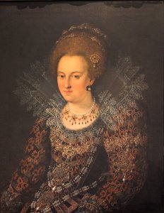 Duits: Portret Barbara Sophia von Brandenburg Portret Barbara Sophie van Brandenburg door Georg Donauer