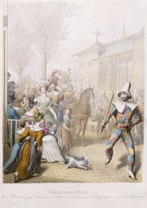 Mardi-Gras, Boulevard des Italiens door Georg Emanuel Opitz