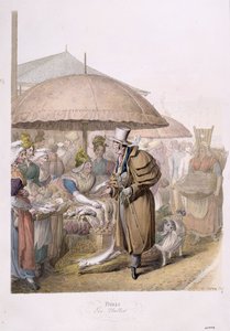 De markten bij Les Halles, 1831 door Georg Emanuel Opitz