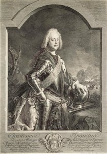 Portret van Christian August, Prins van Anhalt-Zerbst 1690-1747, 1750 door Georg Freidrich Schmidt