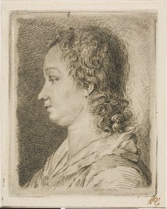 Madame Schmidt (de vrouw van de kunstenaar) door Georg Friedrich Schmidt