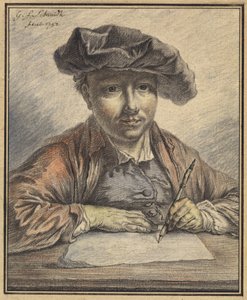 Zelfportret aan het Schetsen door Georg Friedrich Schmidt