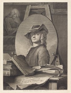 Maurice Quentin de la Tour door Georg Friedrich Schmidt after Maurice Quentin de La Tour