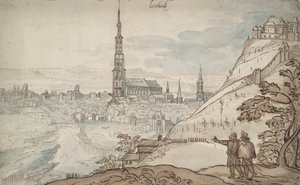 Gezicht op Landshut door Georg Hoefnagel