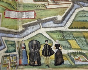 BRAUN, George (1541-1622). ORTELIUS, Abraham (1527-1598). HOGENBERG, Franz (1535-1590). Civitatis Orbis Terrarum (Theatrum orbis terrarum). 1572-1617. Antwerpen (1572). Onderste detail. Volume I. Ets. SPANJE. CASTILIË EN LEON. Salamanca. Universiteit van S door Georg Hogenberg Franz (1535 90) & Ortelius Abraham (1527 98) Braun