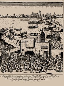 De Fettmilch-opstand. Verdrijving van de joden uit Frankfurt op 23 augustus 1614, ca. 1616-1617