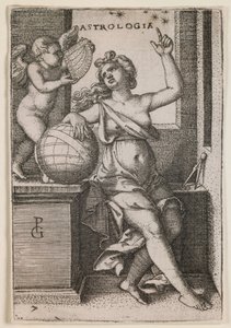 Astrologie, uit de serie "De vrije kunsten", ca.1541 (gravure) door Georg Pencz