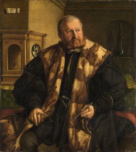 Portret van Jörg Herz, muntmeester van Neurenberg door Georg Pencz