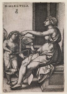 Dialectica, uit de serie "De vrije kunsten", ca.1541 (gravure) door Georg Pencz