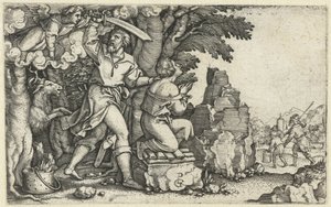 Offer van Abraham van Isaak door Georg Pencz