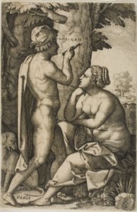 Parijs en Oenone, uit Griekse Heldinnen door Georg Pencz