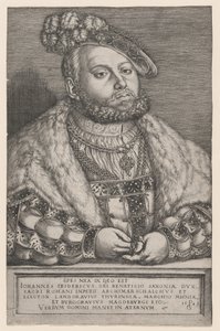 Portret van Johan Frederik de Grootmoedige, keurvorst van Saksen door Georg Pencz