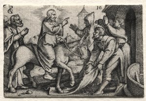 Het Leven van Jezus Christus: Christus Betreedt Jeruzalem, ca. 1534-35 door Georg Pencz