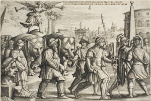 De Triomf van Roem, plaat drie uit de Triomfen van Petrarca door Georg Pencz