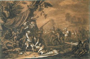 Het Vervoeren van de Gewonden na de Slag door Georg Philipp I (after) Rugendas