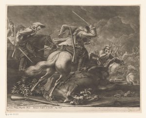 Ruitergevecht door Georg Philipp Rugendas (I)