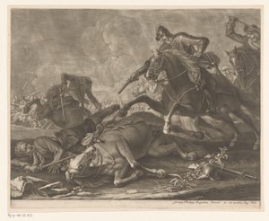 Ruitergevecht door Georg Philipp Rugendas (I)