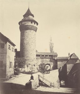 Der Runde Turm und der Festung in Nürnberg (De ronde toren en burcht in Neurenberg),c. 1852 (foto) door Georg Schmidt