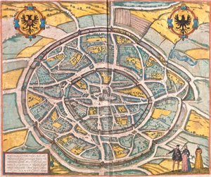 Aken, Duitsland door Georg and Hogenberg Franz (1535 90) Braun