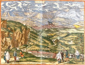 Alhama de Granada, Spanje door Georg and Hogenberg Franz (1535 90) Braun