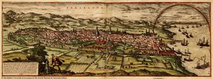 Stad Catalon door Georg and Hogenberg Franz (1535 90) Braun