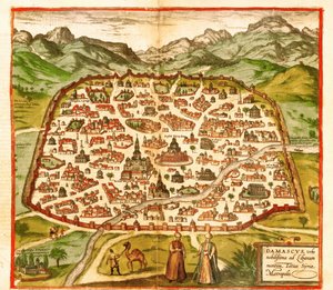Damascus, Syrië door Georg and Hogenberg Franz (1535 90) Braun