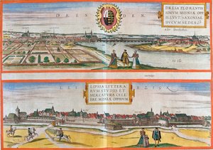 Dresden, Leipzig, Duitsland door Georg and Hogenberg Franz (1535 90) Braun