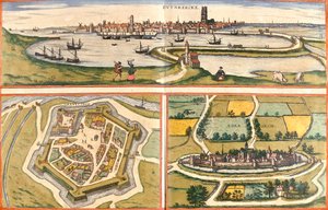Duinkerken, Gravelines, Bourbourg, Frankrijk door Georg and Hogenberg Franz (1535 90) Braun