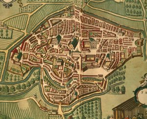 Fabriano uit Civitates Orbis Terrarum door Georg Braun