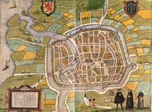 Haarlem, Netherlands door Georg and Hogenberg Franz (1535 90) Braun