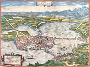 Mantova, Italië door Georg and Hogenberg Franz (1535 90) Braun