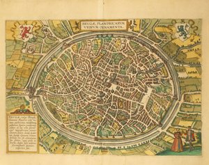 Kaart van Brugge uit Civitates Orbis Terrarum