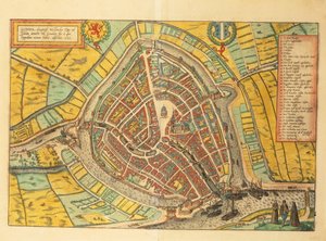 Kaart van Gouda uit Civitates Orbis Terrarum