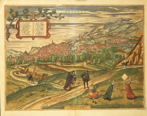 Kaart van Granada uit Civitates Orbis Terrarum door Georg Braun door Georg Braun and Hogenberg Franz