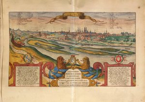 Kaart van München, Duitsland, uit Civitates Orbis Terrarum door Georg Braun door Georg Braun and Hogenberg Franz