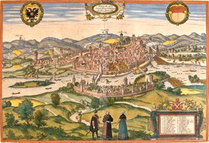 Schwäbisch Hall , Duitsland door Georg and Hogenberg Franz (1535 90) Braun