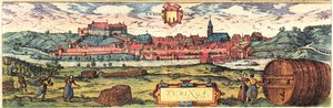 Tubingen door Georg and Hogenberg Franz (1535 90) Braun