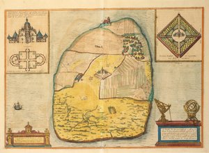 Uranienborg uit Civitates Orbis Terrarum door Georg Braun and Hogenberg Franz