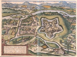 Oradea (of Oradea Mare), Roemenië door Georg Braun and Hogenberg Franz