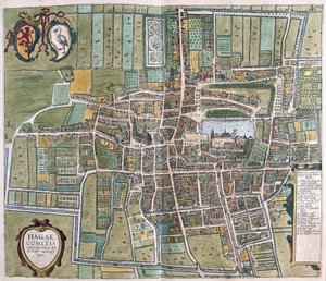 Den Haag, Nederland (gravure) door Georg Braun and Hogenberg Franz