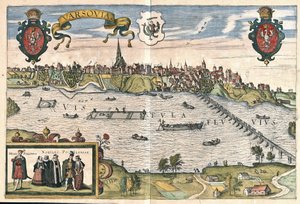Warschau, Polen (gravure) door Georg Braun and Hogenberg Franz