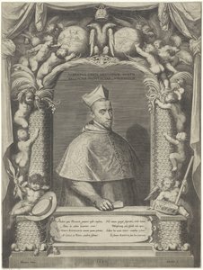Portret van Albrecht, aartshertog van Oostenrijk, in kardinaals gewaad