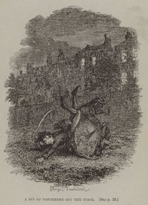 Een stukje pantomime buiten het podium door George (after) Cruikshank