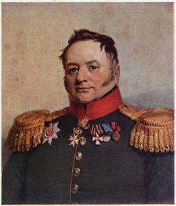 Portret van Pavel Tuchkov (kleurenlitho) door George (after) Dawe