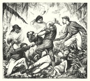 Een geweerduel in Arkansas (gravure)