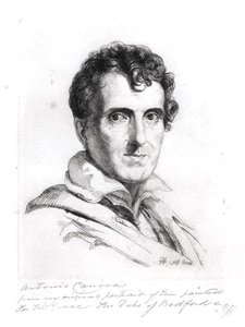 Portret van Antonio Canova (1757-1822) 1817 (gravure)