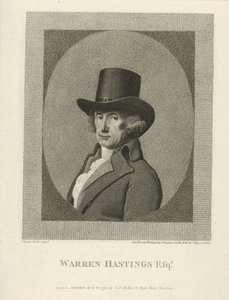 Portret van Warren Hastings, Esq., uitgegeven 1795 (gravure) door George (after) Stubbs
