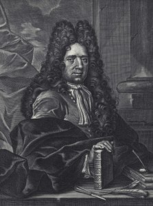 Portret van George Shelley, Engelse kalligraaf uit de 18e eeuw, gravure door George Bickham door George (c.1706–71) Bickham