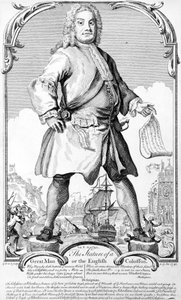De Statuur van een Groot Man of de Engelse Kolossus door George (c.1706–71) Bickham